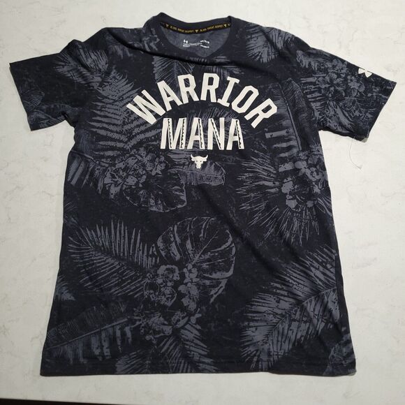 Under Armour The Rock Warrior Mana Hawaiian Floral Active T-Shirt Medium NWOT - Picture 2 of 7